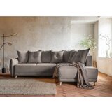 Miuform Svjetlo smeđa sklopiva kutna garnitura od samta (s desnim kutom) Lazy Lukka – | shoptok.hr