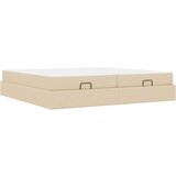  Okvir za krevet s pohranom Krema 200 x 200 cm tkanina | shoptok.hr