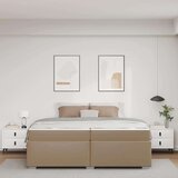  Konstrukcija postelje z vzmetnico Kapučino 200 x 200 cm blago, (5000128284) | Shoptok.si