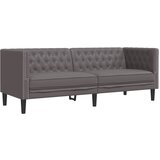 Maison Chic kavč - Sofa - Kanape trosed Chesterfield siva umetno usnje, (21726775) | Shoptok.si