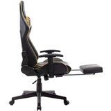 vidaXL Gaming stol z oporo za noge črno in zlato umetno usnje | Shoptok.si
