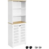 SoBuy visoka omarica za kopalnico z dvema vratoma v beli barvi v kmečkem slogu, (20814791) Cene
