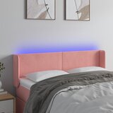 vidaXL LED posteljno vzglavje roza 147x16x78/88 cm žamet Cene