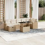 vidaXL 8-dijelni set vrtnih sofa od poliratana s jastucima bež | shoptok.hr