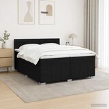  LED okvir za krevet s madracem Crna 200 x 200 cm Tkanina | shoptok.hr
