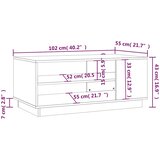  Stolić za kavu smeđa boja hrasta 102x55x43 cm konstruirano drvo | Shoptok.si