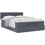  Otomanski krevet s madracem tamnosivi 140x190 cm baršunasti | shoptok.hr