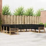  Set vanjskih sofa s jastukom 9 pcs Bijela i crna | Eponuda.com