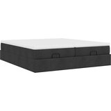  Otomanski okvir kreveta s madracima crni 200x200cm od tkanine | shoptok.hr