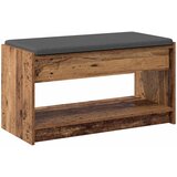  Klupa za hodnik s jastukom s policom Staro drvo 83 x 38 x 45 cm | shoptok.hr