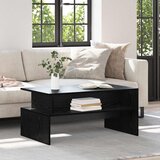 vidaXL Klubska miza Črni hrast 90 x 55 x 42.5 cm Konstruiran les | Shoptok.si