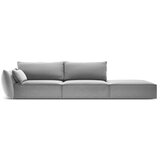 Mazzini Sofas Svetlo siva žametna sedežna garnitura levi kot 264 cm Vanda – | Shoptok.si