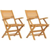Maison Chic Zložljiv Vrtni Stoli - Stol za vrt 2 kosa 55x62x90 cm trdna tikovina JS2630, (21876155) Cene