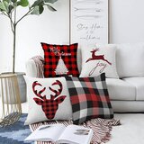 Minimalist Cushion Covers set od 4 božićne jastučnice od kenila minimalističke navlake za jastuke božićni tartan, 55 x 55 cm | shoptok.hr