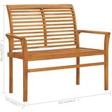  Klupa sa sivim jastukom 112 cm od masivne tikovine | shoptok.hr