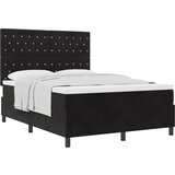 vidaXL Krevet sa podnicom i madracem Crni 140x190 cm Baršun | shoptok.hr