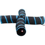  Mačji tunel 4-smjerni crno-plavi 25 cm poliester | shoptok.hr