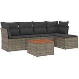  6-dijelni set vrtnih sofa od poliratana s jastucima sivi | shoptok.hr