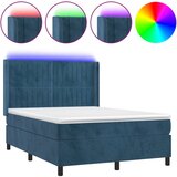  The Living Store Box spring postelja z vzmetnico LED temno modra 140x200cm žamet - Box Spring Postelja, (21489171) | Shoptok.si