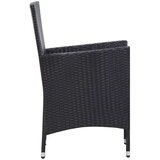 vidaXL 7-dijelni vrtni blagovaonski set od poliratana crni | shoptok.hr