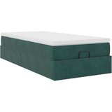 vidaXL Otomanski posteljni okvir z vzmetnico zelen 80x200 cm žamet, (21611005) | Shoptok.si