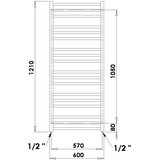  p.m.h. AV4W - kupatilski rebrasti radijator avento 567W 121 cm beo | Eponuda.com