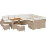  Sjedeća garnitura za vrt 12 pcs Bež i krema Poli Ratan | shoptok.hr