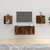 The Living Store Stenska TV omarica 2 kosa dimljen hrast 40x34,5x40 cm - Stenska TV Omarica, (21375131) Cene