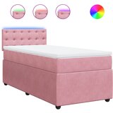 vidaXL Box spring postelja z vzmetnico roza 80x200 cm žamet, (21305233) | Shoptok.si