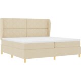  Krem Box Spring Krevet s Madracem 200x200 cm Tkanina | shoptok.hr