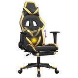  Gaming stol z oporo za noge črno in zlato umetno usnje, (21152296) | Shoptok.si
