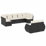  The Living Store Vrtna sedežna garnitura 9-delna z blazinami črn poli ratan - Vrtna Sedežna Garniture, (21446804) | Shoptok.si