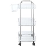 vidaXL Voziček za shranjevanje 3-nadstropna prozoren 37x28x68 cm akril | Shoptok.si