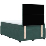 vidaXL Box spring postelja z vzmetnico temno zelen 120x190 cm žamet, (21307236) | Shoptok.si