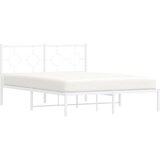  Metalni okvir za krevet s uzglavljem bijeli 140 x 200 cm | shoptok.hr