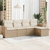  5-dijelni vrtni set sofa s jastucima bež od poliratana | shoptok.hr