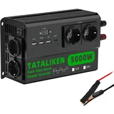 Inverter s čistim sinusnim valom, 4 EU vtičnice, DC na AC pretvorba, 5000WEU-black, 220V, 12V, (5000159094)