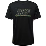 Nike Funkcionalna majica rjava / zelena / črna / bela
