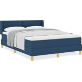 Box Postelja z vzmetnico z vzmetnico Modra 140 x 190 cm blago, (5000127587) | Shoptok.si