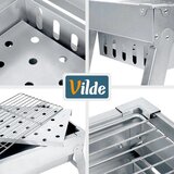 Vilde sklopivi prijenosni roštilj na ugljen 73 × 21 × 37 cm, inox + zaštitne rukavice | shoptok.hr