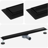 Tuš kanal 2-u-1 sa 360° sifonom Crna 80 cm Nehrđajući čelik 304 | shoptok.hr