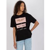 Fashion Hunters Black oversize t-shirt with a gold application Cene