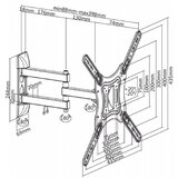 Cabletech univerzalni nosilec za televizorje , 32–55", 30 kg, 400 x 400, črn | Shoptok.si