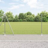 vidaXL evropska ograja z 13 flanged posti 1.2x25 m cinkano jeklo | Shoptok.si
