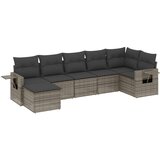 Maison Chic Seti vrtnega pohištva - Vrtna garnitura - Vrtni pohištvo set 7-delna z blazinami siv poli ratan, (21802771) | Shoptok.si
