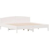 vidaXL Knjižna postelja brez vzmetnice bela 180x200 cm trdna borovina | Shoptok.si