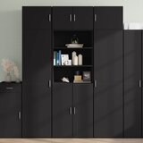 vidaXL Omara za shranjevanje črna 70x42,5x225 cm inženirski les Cene