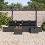 vidaXL set od 6 vanjskih kauča s jastučićima crni poli ratan | shoptok.hr