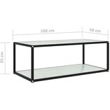 vidaXL Klubska mizica bela 100x50x35 cm kaljeno steklo | Shoptok.si