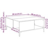 vidaXL Kava Stol Staro drvo 80 x 80 x 36,5 cm Konstruirano drvo | shoptok.hr